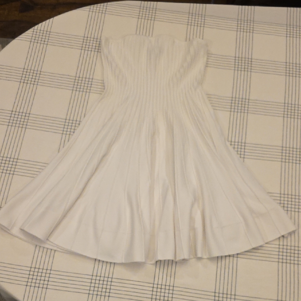 Express Strapless Ivory Dress